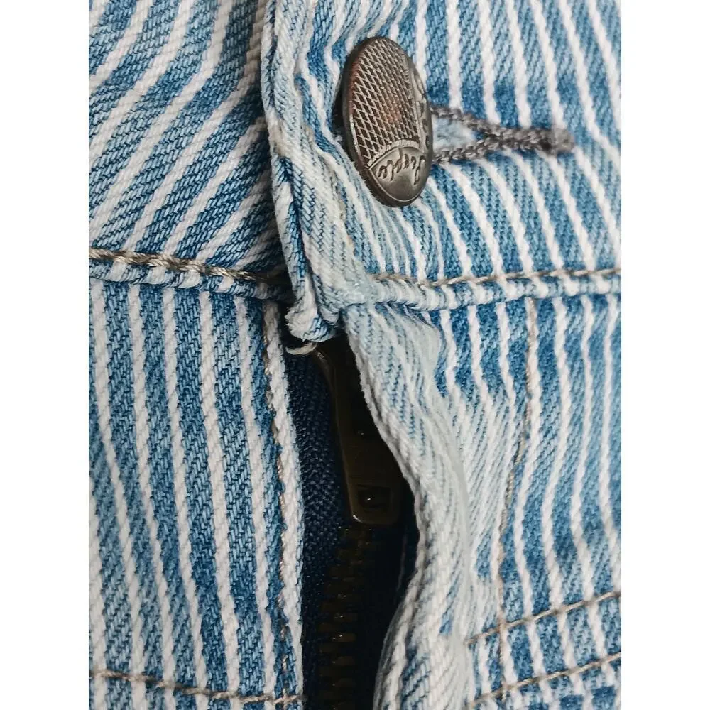 Free People Women’s Striped Patchwork Jeans Size 28 Blue White Distressed